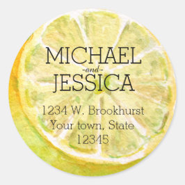 Gelbe Zitrone Personalisiert Runder Aufkleber