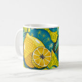 Gelbe Zitrone und Bienengarten Kaffeetasse (Vorderseite Links)