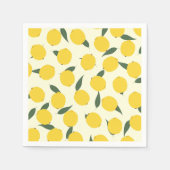 Gelbe Zitrone und grüne Blätter Serviette (Vorderseite)
