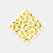 Gelbe Zitrone und grüne Blätter Serviette (Ecke)