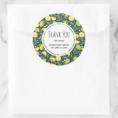 Gelbe Zitrone und Limone Fruchtmuster Babydusche Runder Aufkleber (Tasche)