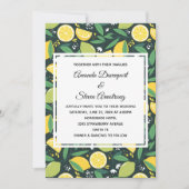 Gelbe Zitrone und Limone Fruchtmuster Hochzeit Einladung (Vorderseite)