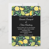 Gelbe Zitrone und Limone Fruchtmuster Hochzeit Einladung (Vorderseite)