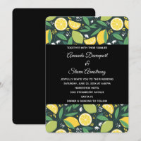 Gelbe Zitrone und Limone Fruchtmuster Hochzeit