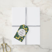 Gelbe Zitrone und Limones Fruchtfuttermuster Gebur Geschenkanhänger (Mit Garn)