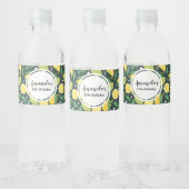 Gelbe Zitrone und Limones Fruchtfuttermuster Gebur Wasserflaschenetikett (Flaschen)