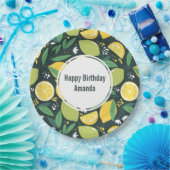 Gelbe Zitrone und Limones Fruchtmuster Grün Geburt Pappteller (Party)