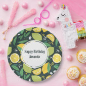 Gelbe Zitrone und Limones Fruchtmuster Grün Geburt Pappteller (Party)