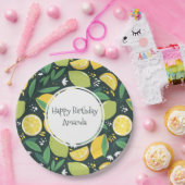Gelbe Zitrone und Limones Fruchtmuster Grün Geburt Pappteller (Party)