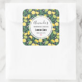 Gelbe Zitrone und Limones Fruchtmuster Kerze Biz Quadratischer Aufkleber (Tasche)