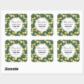 Gelbe Zitrone und Limones Fruchtmuster Kerze Biz Quadratischer Aufkleber (Blatt)