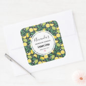 Gelbe Zitrone und Limones Fruchtmuster Kerze Biz Quadratischer Aufkleber (Umschlag)