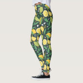 Gelbe Zitrone und Limones Fruchtmuster Leggings (Links)