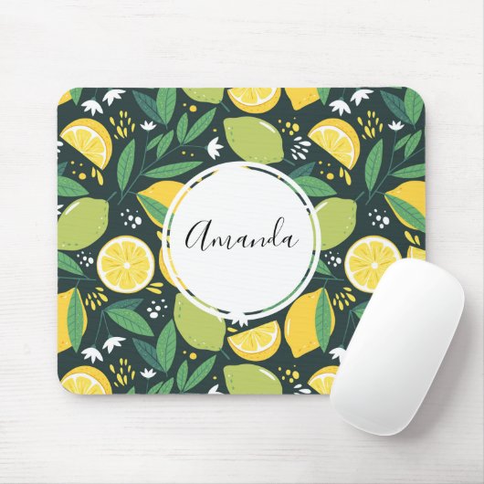 Gelbe Zitrone und Limones Fruchtmuster Mousepad (Mit Mouse)