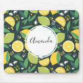 Gelbe Zitrone und Limones Fruchtmuster Mousepad (Vorne)