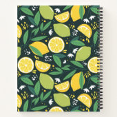 Gelbe Zitrone und Limones Fruchtmuster Notizblock (Rückseite)