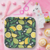 Gelbe Zitrone und Limones Fruchtmuster Pappteller (Party)