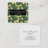 Gelbe Zitrone und Limones Fruchtmuster Quadratische Visitenkarte (Vorne/Hinten)