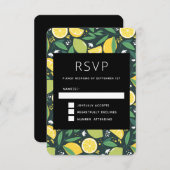 Gelbe Zitrone und Limones Fruchtmuster RSVP Karte (Vorne/Hinten)