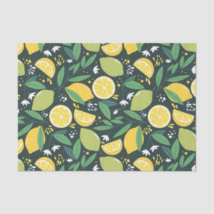 Gelbe Zitrone und Limones Fruchtmuster Seidenpapier