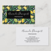 Gelbe Zitrone und Limones Fruchtmuster Visitenkarte (Vorne/Hinten)