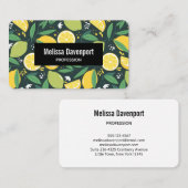 Gelbe Zitrone und Limones Fruchtmuster Visitenkarte (Vorne/Hinten)