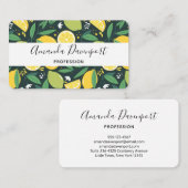 Gelbe Zitrone und Limones Fruchtmuster Visitenkarte (Vorne/Hinten)