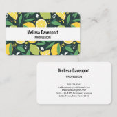 Gelbe Zitrone und Limones Fruchtmuster Visitenkarte (Vorne/Hinten)