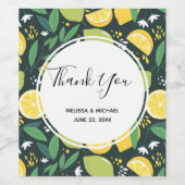 Gelbe Zitrone und Limones Fruchtmuster Weinetikett (Einzelnes Label)