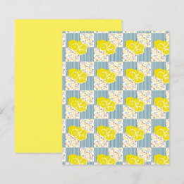 Gelbe Zitronen Aquamarine Streifen Scrapbook Paper