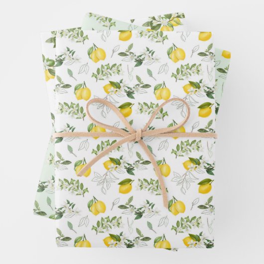 Gelbe Zitronen auf dem Weinberg Geschenkpapier Set (Beispiel)