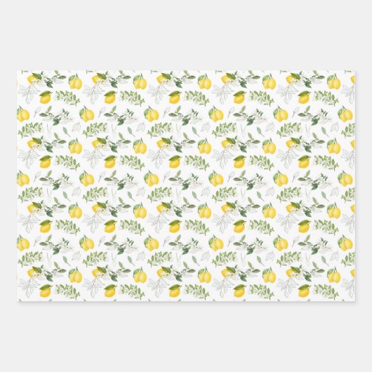 Gelbe Zitronen auf dem Weinberg Geschenkpapier Set (Vorderseite)