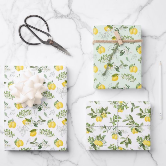 Gelbe Zitronen auf dem Weinberg Geschenkpapier Set (Vorderseite)