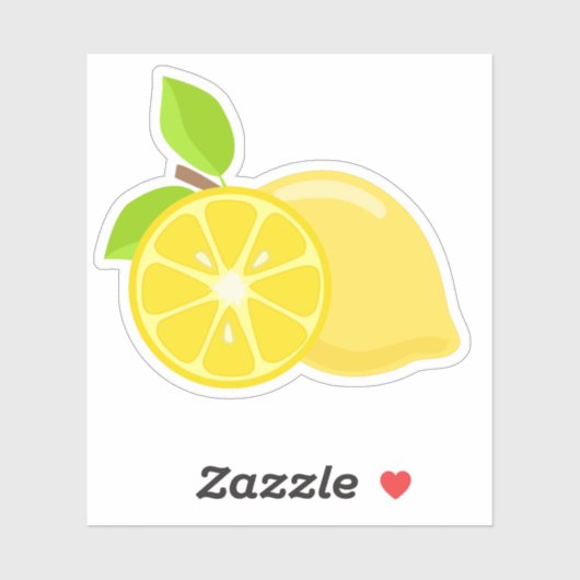 Gelbe Zitronen Aufkleber (Blatt)