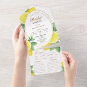 Gelbe Zitronen Brautparty Rezept All In One Einladung (Abreißen)