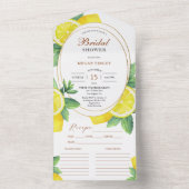 Gelbe Zitronen Brautparty Rezept All In One Einladung (Innen Boden)