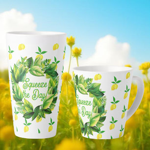 Gelbe Zitronen drücken den Tag! Kaffeetasse Milchtasse