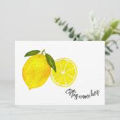 Gelbe Zitronen Einladung (Stehend Vorderseite)