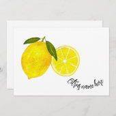 Gelbe Zitronen Einladung (Vorne/Hinten)