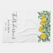 Gelbe Zitronen Familienküche Maßgeschneidert Geschirrtuch (Horizontal)