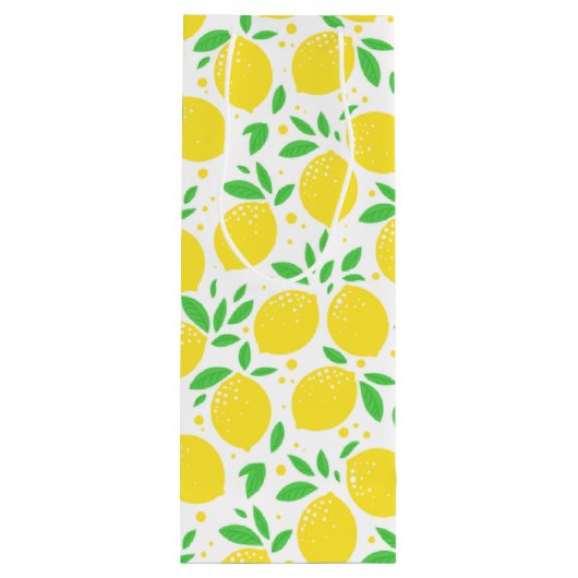 Gelbe Zitronen, frisch 3 Geschenktüte Für Weinflaschen (Rückseite)