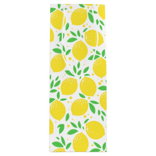 Gelbe Zitronen, frisch 3 Geschenktüte Für Weinflaschen (Vorderseite)