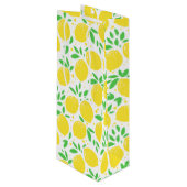 Gelbe Zitronen, frisch 3 Geschenktüte Für Weinflaschen (Vorderseite Schrägansicht)