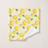 Gelbe Zitronen, frisch - Badhandtuch Set (Waschlappen)