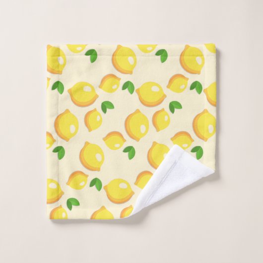Gelbe Zitronen, frisch - Badhandtuch Set (Waschlappen)