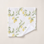 Gelbe Zitronen Frucht Badhandtuch Set (Waschlappen)