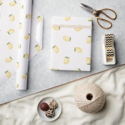 Gelbe Zitronen Frucht Brautparty Geschenkpapier (Kunsthandwerk)