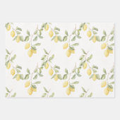 Gelbe Zitronen Frucht Brautparty Geschenkpapier Set (Vorderseite 3)