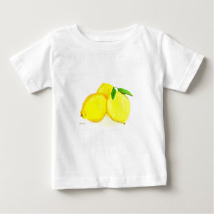 Gelbe Zitronen Früchte Aquarell Citrus Moderne Baby T-shirt
