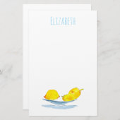 Gelbe Zitronen Fruchtkunst Briefpapier (Vorne/Hinten)